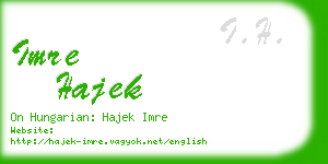 imre hajek business card